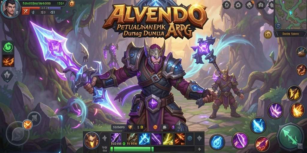 Tampilan gameplay ARPG yang seru dan mendebarkan di ALVENDO.