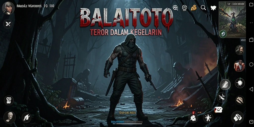 Screenshot dari gameplay BALAITOTO yang menegangkan dengan suasana Horror.