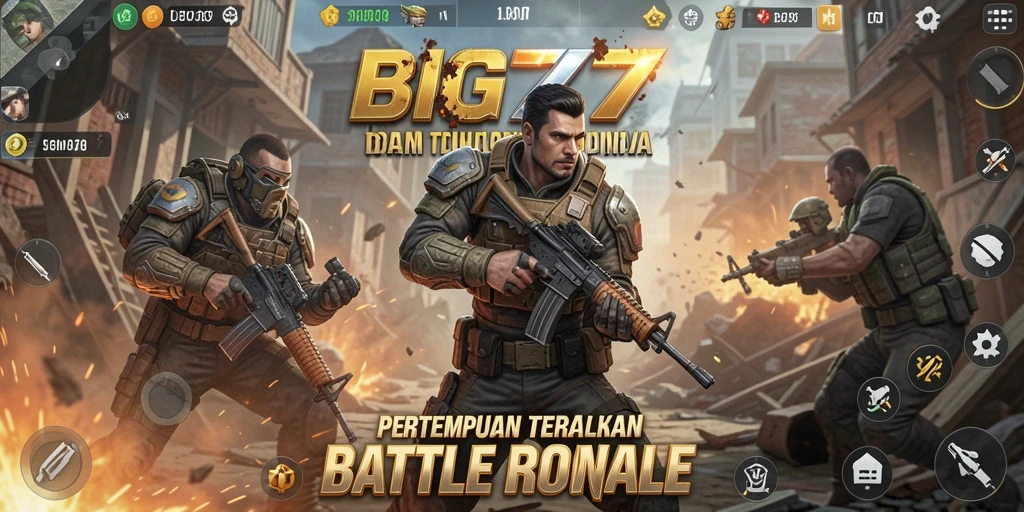 Tangkapan layar menunjukkan pertempuran intens di arena BIG77.