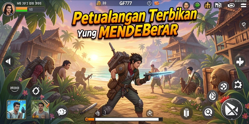 Screenshot gameplay GF777 yang menunjukkan petualangan terbuka yang luas.