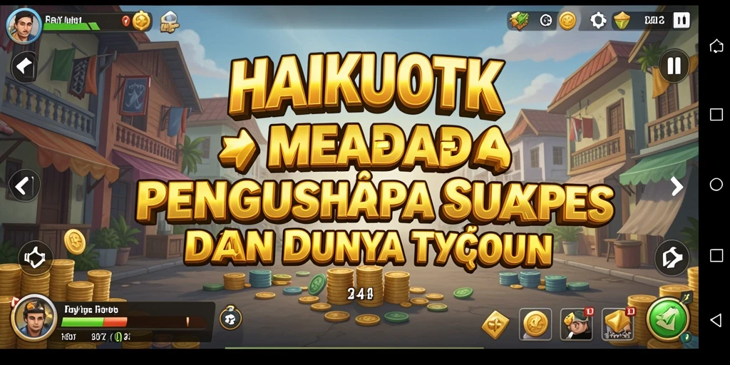 Tampilan gameplay HAIKUOTK menampilkan suasana bisnis yang dinamis.