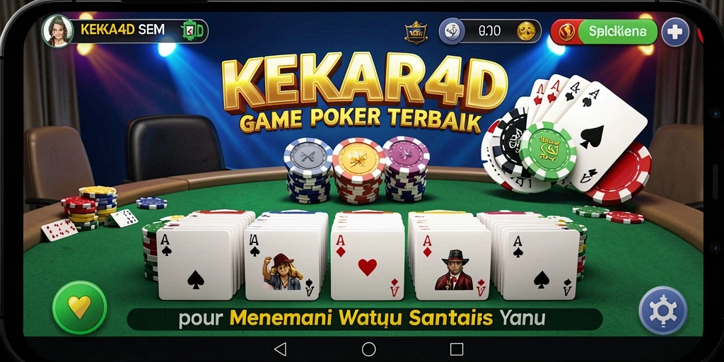 Tampilan gameplay KEKAR4D yang menampilkan suasana meja Poker.