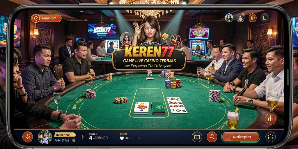Tampilan menarik dari gameplay Live Casino KEREN77 yang interaktif.