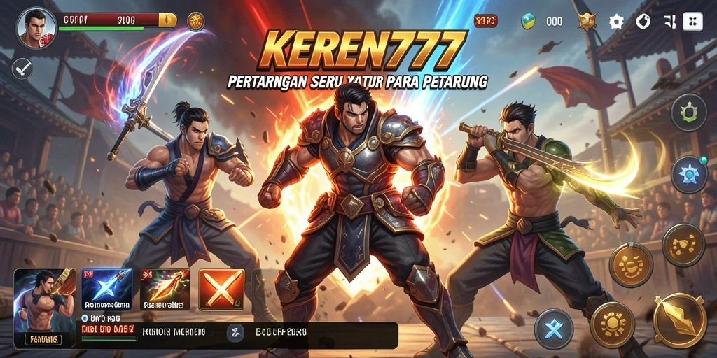 Tangkapan layar yang menunjukkan aksi intens dalam pertarungan di KEREN777.