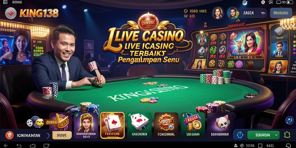 Tampilan gameplay seru di KING138 dengan dealer langsung.