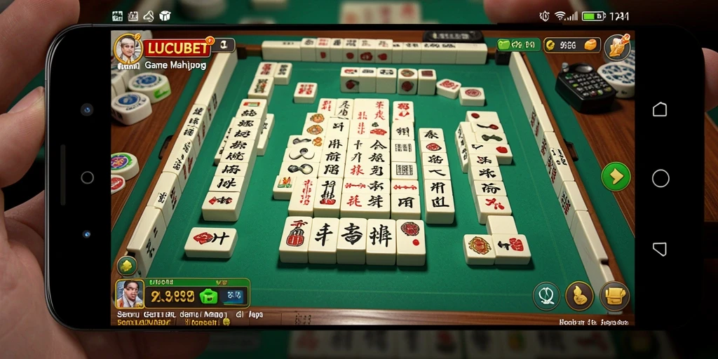Gameplay seru Mahjong dalam LUCUBET yang menantang dan memikat.