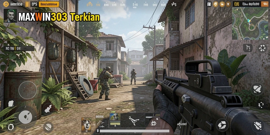 Screenshot gameplay MAXWIN303 menunjukkan pertarungan intens antar pemain.