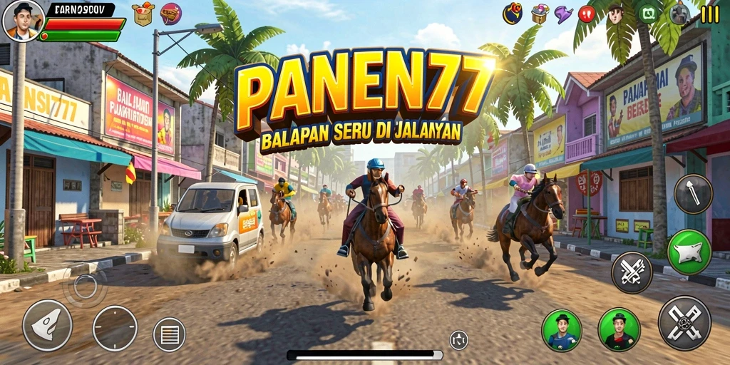 Screenshot utama PANEN77 menampilkan balapan mendebarkan dengan grafis yang menawan.