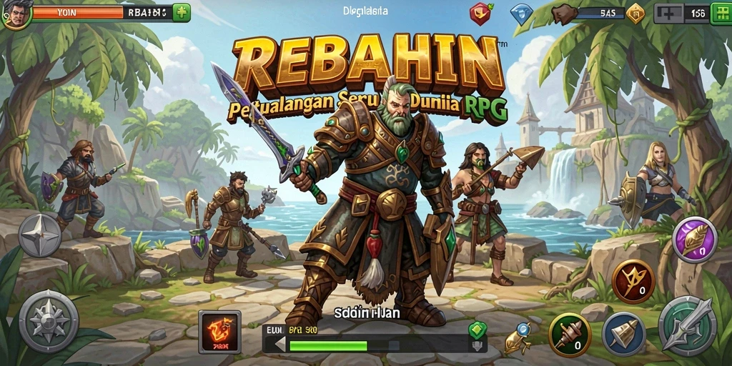 Gameplay seru REBAHIN dalam dunia RPG penuh petualangan.