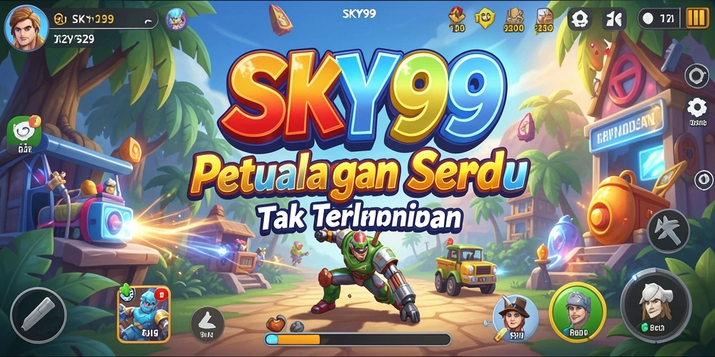 Tampilan gameplay SKY99 yang penuh aksi dan warna.