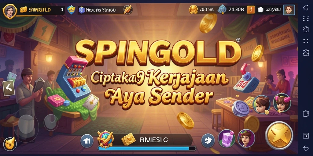 Tampilan gameplay SPINGOLD penuh strategi dan keseruan bisnis.