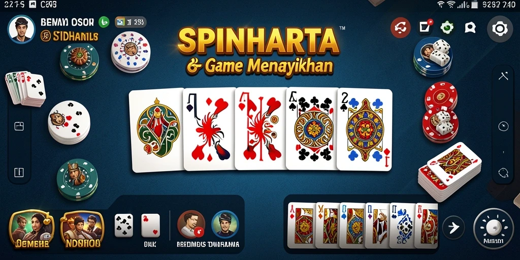 Tampilan gameplay SPINHARTA yang menarik dalam permainan Domino.