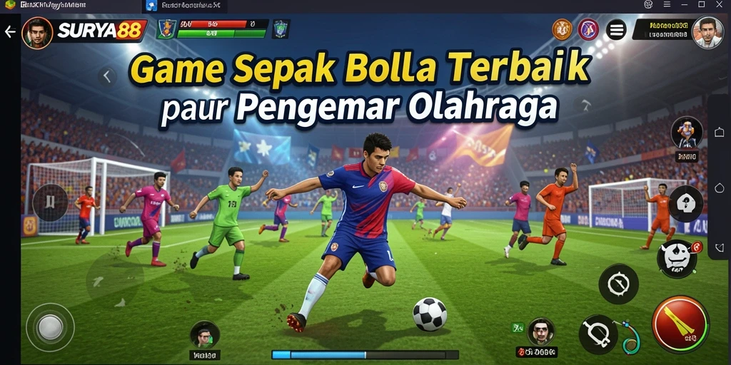 Tampilan gameplay SURYA88 yang menakjubkan di lapangan sepak bola.